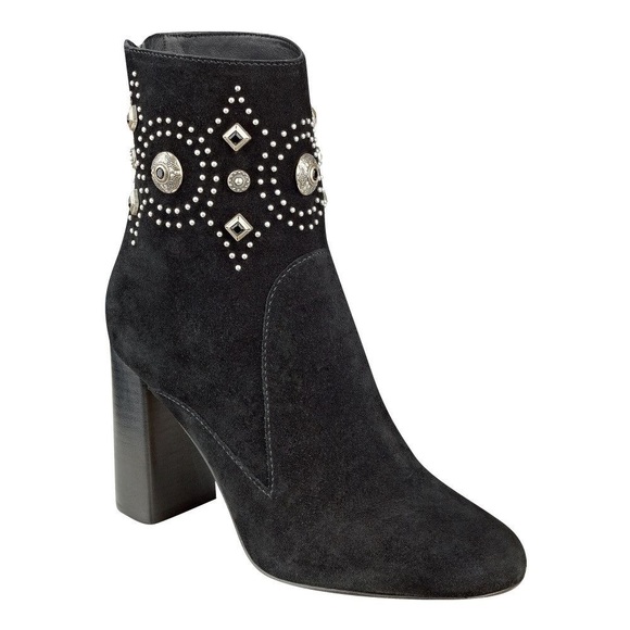 SIGERSON MORRISON Suede Studded Block Heel Boots - Picture 5 of 5